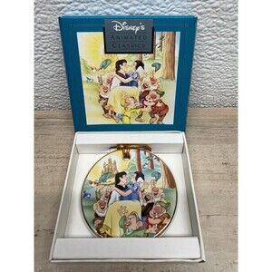 Vtg Disney Animated Classics Porcelain Ornament Snow White And The Seven Dwarfs